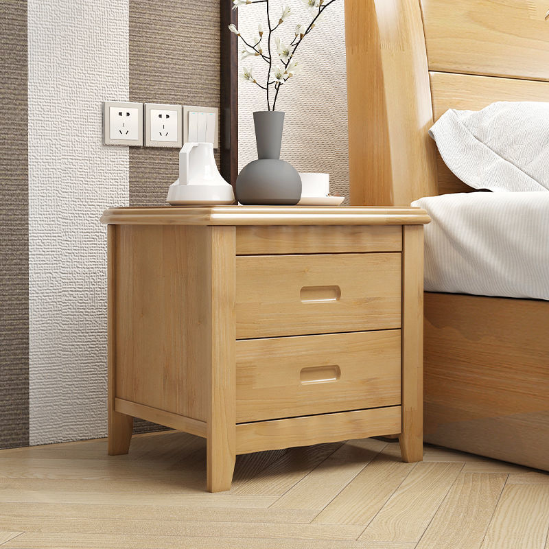 床头柜简约现代迷你小型实木床头收纳柜卧室网红床边柜极简免安装